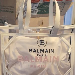 Balmain PVC tote bag with pouch barbie pink